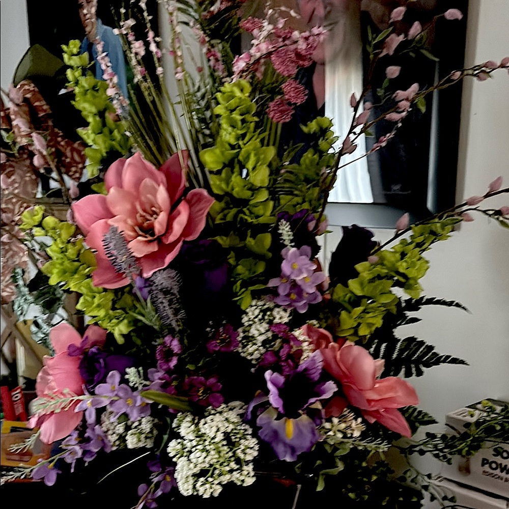 Floral Arrangement with Pink and Purple Accents